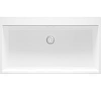 PRIMAGRAN Evier d'angle en Granit Tout Blanc 88x50cm, Lavabo Cuisine 1 bac + Kit de Vidage, Évier à Encastrer au Meuble 90cm - Oslo S640