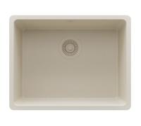 PRIMAGRAN Evier Sous Plan Beige 56x44cm, Evier en Granit 1 bac + Kit de Vidage, Évier al mueble 60cm - Venise Easy S070