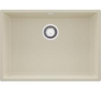 PRIMAGRAN Evier Sous Plan Beige 66x47cm, Evier en Granit 1 bac + Kit de Vidage, Évier al mueble 70cm - London S392