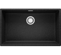 PRIMAGRAN Evier Sous Plan Graphite 76x47cm, Evier en Granit 1 bac + Kit de Vidage, Évier al mueble 80cm - London S225