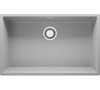 PRIMAGRAN Evier Sous Plan Gris 76x47cm, Evier en Granit 1 bac + Kit de Vidage, Évier au Meuble 80cm - London S481