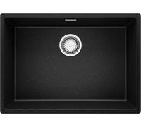 PRIMAGRAN Evier Sous Plan Noir Métallisé 66x47cm, Evier en Granit 1 bac + Kit de Vidage, Évier al mueble 70cm - London S390