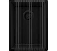 PRIMAGRAN Evier Sous Plan Tout Noir 36x47cm, Evier en Granit 1 bac + Kit de Vidage + Égouttoir Enroulable, Évier al mueble 40cm - London S079