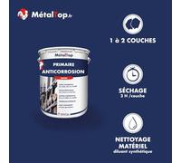 Primaire Anticorrosion - 0.4 L - Bombe 400 mL - Metaltop