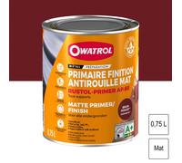 Primaire antirouille - OWATROL - Rustol Primer AP.60 - 0,75 L - Mat - Rouge-brun