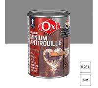 Primaire antirouille - OXI - Minium - 250 ml - Solvant - Extérieur - Gris