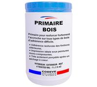 Primaire Bois - Codeve Bois/RAL 9010 - Blanc pur - 5L - Intérieur/extérieur - Pour Renforcer L'adhérence Sur Votre Bois Avant Une Finition.