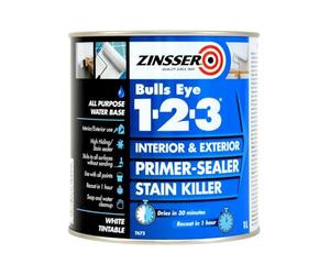 Primaire masquant, impression universelle à l’eau pour imprégner, accrocher et bloquer les tâches - intérieur et extérieur - 123 ZINSSER RUST-OLEUM 1L (1L)