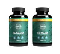 Primal Harvest Multi-Collagen Complexe premium de collagène multi-sources (120 capsules) pour soutenir cheveux, peau, ongles, articulations et intestins, sans gluten ni soja. (2 Pack (120 Count))