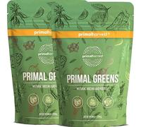 Primal Harvest Primal Greens (60 doses) - Sans lactose, Superfood vert en poudre - Complément alimentaire - Sans OGM - Herbe d'orge, vitamines et minéraux pour booster la vitalité (2 x 300 grammes)