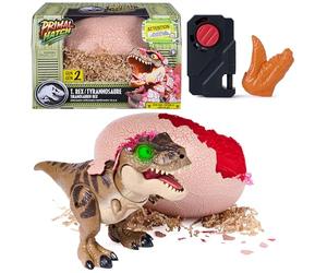 Primal Hatch Jurassic World - Eclosion Dinosaure Œuf T-Rex Interactif | Plus de 100 effets sonores et réactions, jouet interactif, expérience de câlinage