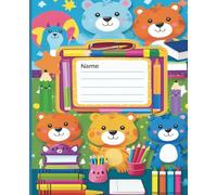Primary Composition Notebook for Kids | Drawing and Writing Practice | 7.5 x 9.25 in | Dotted Midline Paper | Cute Animal Cover for Kindergarten & 1st ... Book with Picture Space and Dotted Lines