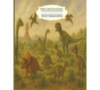 Primary Composition Notebook: For Kids | Drawing & Writing: Dinosaur-inspired Design| Grades K - 4 | Draw & Write Journal | Dotted Midline | Space for ... | 111 Pages - Includes 'This book Belongs To'