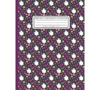Primary Composition Notebook Grades K-2: Ghost & Floral Pattern: Whimsical Cottagecore Halloween Aesthetic Journal, Primary Ruled with Solid and Dotted Lines (No Drawing Space)