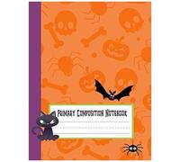 Primary Composition Notebook: Halloween Themed Primary Story Journal Grades K-2 School Exercise Book Dotted Midline And Picture Space Birthday Gifts For Kids
