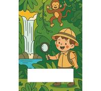 Primary Composition Notebook K-2 with Picture & Feedback Space: Story Journal with Dotted Midline, Drawing Section, and Handwriting Practice for Kids (7x10) - Jungle Explorer