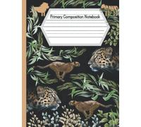 Primary Composition Notebook: Penmanship Dotted Lined Paper for Handwriting Practice, Writing, Cursive Lettering. Full Page Blank Ruled Sheets, Lines with Dashed Midline. Forest Animals Cover.
