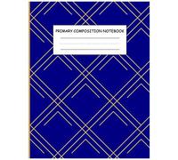 Primary Composition Notebook: Primary Story Journal - Dotted Midline And Picture Space Grades K-2 Composition School Exercise Book - Cute Navy Geometric Pattern