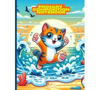 Primary Composition Notebook: Summer Cat's Beach Adventure: Draw and Write Story Journal for Kids Who Love Ocean, Sunsets, and Cute Cats
