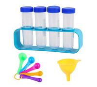 Primary Science Jumbo Ensemble de tubes à essai avec support, compte-gouttes, entonnoir et cuillère à mesurer pour l'apprentissage éducatif