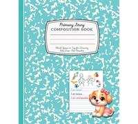 Primary Story Composition Book: Blank Space on Top for Drawing | Blue Lines and Red Baseline | 120 Pages | 7.5"x9.25" | Ocean Green Soft Matte Cover