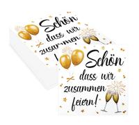 Primasage 100 feuilles serviette papier anniversaire, Imprimé en allemand "Schön dass wir zusammen feiern" (Nous sommes ravis de célébrer ensemble) 33 x 33 cm pour les anniversaires célébrations