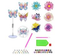 Primasage 8 Pièces set de Peinture Papillon Diamant et les Fleurs kit Papillons Décoration de Jardin Diamond Painting Enfants pour la Décoration Extérieure et Intérieure Balcon