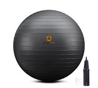primasole Ballon de Gymnastique pour équilibre, stabilité, Fitness, entraînement, Yoga, Pilates, Maison, Bureau et Salle de Sport, 45 cm, Noir