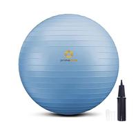 primasole Ballon d'exercice pour équilibre, stabilité, Fitness, entraînement, Yoga, Pilates à la Maison, au Bureau et à la Salle de Sport, 55 cm, Gris pâle