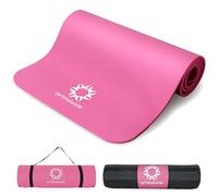 primasole Tapis d'exercice 1/2 épais avec sangle de transport et étui pour yoga, pilates, fitness à la maison et à la salle de sport, 182,9 cm (L) x 61 cm (l) - Rose azalée PSS91NH031A