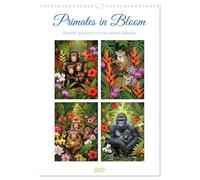 Primates in Bloom (Wall Calendar 2027 DIN A3 portrait), CALVENDO 12 Month Wall Calendar: Amidst blossoms and glances - discover the quiet intensity of exotic monkey worlds.