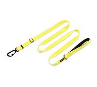 Prime améliorée Longue Laisse Ajustable Entre 110 et 180 cm avec poignée rembourrée Confort et Laisse en Nylon Robuste (Nouvelle Conception, 2021). (Ajustable Grand Modèle L, Jaune éclairant)