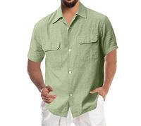 Prime Big Deal Days October 10-11 Chemise Manche Longue Lin Chemisette en Lin Homme Été Chemise Homme De Noel Chemise en Lin Grande Taille Striped Long Sleeve Shirt Warehouse Amazon Warehouse Deals