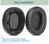 Prime Coussinets De Remplacement Compatibles Avec Audio-Technica Ath Sr50Bt Casques Bluetooth Sans Fil Over-Ear Coussins (Cuir Protéiné/Mousse À Mémoire De Forme)