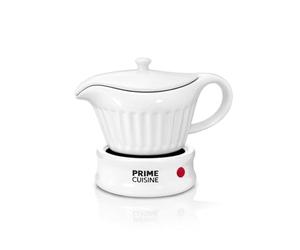PRIME CUISINE Chauffe-saucière électrique en céramique de 500 ml avec cordon détachable et couvercle