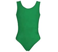 Prime fashions Justaucorps sans manches pour fille - Pour l'école, le sport, la danse, le ballet, la gymnastique, Vert jais., 13-14 ans