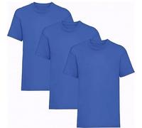 Prime Fashions Lot de 3 t-shirts unisexes à col rond et manches courtes pour enfants - Coupe classique - Coton majoritaire - Taille 3 à 15 ans, bleu marine, 14-15 ans