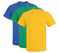 Prime Fashions Lot de 3 t-shirts unisexes à col rond et manches courtes pour enfants - Coupe classique - Coton majoritaire - Taille 3 à 15 ans, Bleu roi, jaune, vert Kelly, 12-13 ans