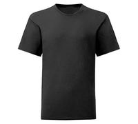 Prime Fashions T-shirt uni à manches courtes et col rond pour enfants, T-shirts décontractés pour garçons, hauts en coton pour enfants, Noir , 14-15 ans