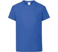Prime fashions T-shirt uni à manches courtes et col rond pour enfants, T-shirts décontractés pour garçons, hauts en coton pour enfants, bleu marine, 5-6 ans