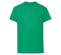 Prime Fashions T-shirt uni à manches courtes et col rond pour enfants, T-shirts décontractés pour garçons, hauts en coton pour enfants, vert kelly, 3-4 ans