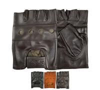 Prime Gants type mitaines en cuir véritable souple de qualité Musculation Cyclisme Fauteuil roulant Body building Haltérophilie Fitness, marron, moyen