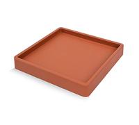 Prime Garden® Concave - Plateau carré - Résistant aux intempéries - Avec roulettes - Aide au transport pour plantes - 30 x 30 cm - Terre cuite