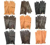 Prime Hommes Classic Vache Nappa Cuir Hiver été Conduite Robe Gants Mode Moto en Dix Différent Styles - 502 brun, Small