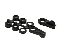 PRIME-LINE L 5923 Lot de 4 clips universels pour écran, encastrés jusqu'à 7/16", construction en plastique, couleur noire, anneaux empilables de réglage de la hauteur