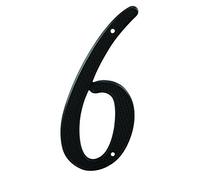 Prime-Line MP4116 4 In. House Number 6, Diecast, Black Finish (2 Pack)