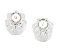 Prime Line MP54260 Lot de 2 poignées universelles pour robinet chaud et froid, hauteur 1-5/8 po Acrylique transparent, brochure en D, lot de 2