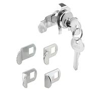 Prime-Line S 4140 Serrure de boîte aux lettres, 5 cames, finition nickel, serrure ILCO 1003M, ouverture dans le sens inverse des aiguilles d'une montre, rotation à 90 degrés, 1 paquet