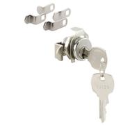 PRIME-LINE S 4573 Serrure de rechange pour boîte aux lettres endommagées ou manquantes, rotation à 90°, ouverture dans le sens inverse des aiguilles d'une montre, serrure nationale, finition nickel