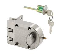 Prime-Line U 10817 Serrure à pêne dormant monocylindre moulé sous pression, nickel satiné, 1 pièce